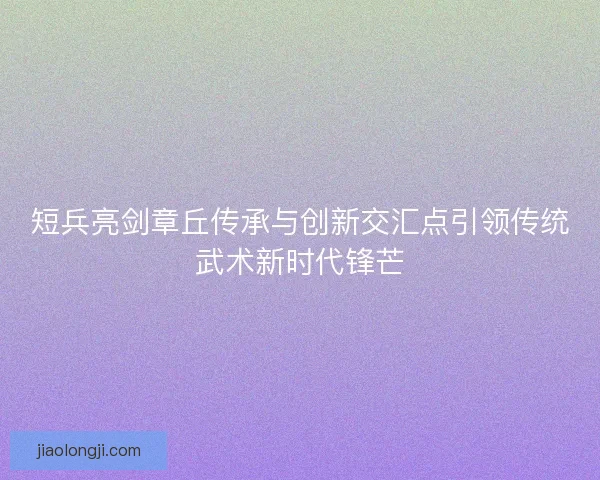 短兵亮剑章丘传承与创新交汇点引领传统武术新时代锋芒